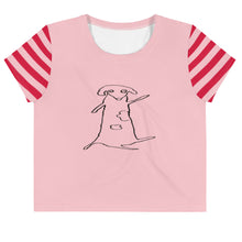 Load image into Gallery viewer, Doggy pink Crop Tee