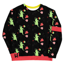 Load image into Gallery viewer, Doggy pattern black Unisex Sweatshirt