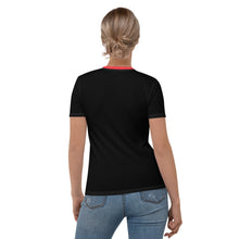 Load image into Gallery viewer, Neon Splatter Black Women's T-shirt.