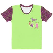 Load image into Gallery viewer, Doggy checkered sleeves Women's T-shirt