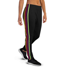 Load image into Gallery viewer, colorful stripes blackJoggers.