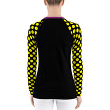 Load image into Gallery viewer, Yellow Dots Women's Rash Guard.