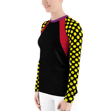 Load image into Gallery viewer, Yellow Dots Women's Rash Guard.