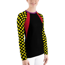 Load image into Gallery viewer, Yellow Dots Women's Rash Guard.