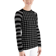 Load image into Gallery viewer, Grey Checkers Women's Rash Guard.
