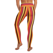 Load image into Gallery viewer, Colorful stripes orange Yoga Leggings.