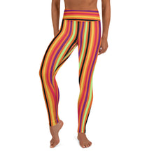 Load image into Gallery viewer, Colorful stripes orange Yoga Leggings.