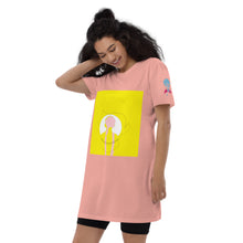 Load image into Gallery viewer, Pencil yellow Organic cotton t-shirt dress