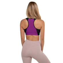 Load image into Gallery viewer, Black Purple Padded Sports Bra
