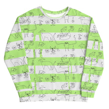 Load image into Gallery viewer, pencil Doggy stripes Unisex Sweatshirt
