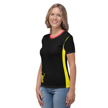 Load image into Gallery viewer, Neon Splatter Black Women's T-shirt.
