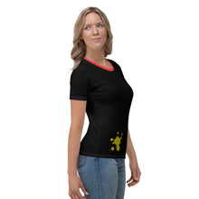 Load image into Gallery viewer, Neon Splatter Black Women's T-shirt.

