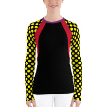 Load image into Gallery viewer, Yellow Dots Women's Rash Guard.
