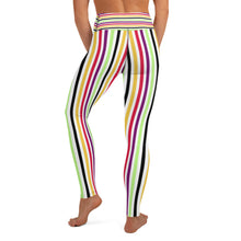 Load image into Gallery viewer, Colorful stripes white Yoga Leggings.
