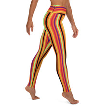 Load image into Gallery viewer, Colorful stripes orange Yoga Leggings.
